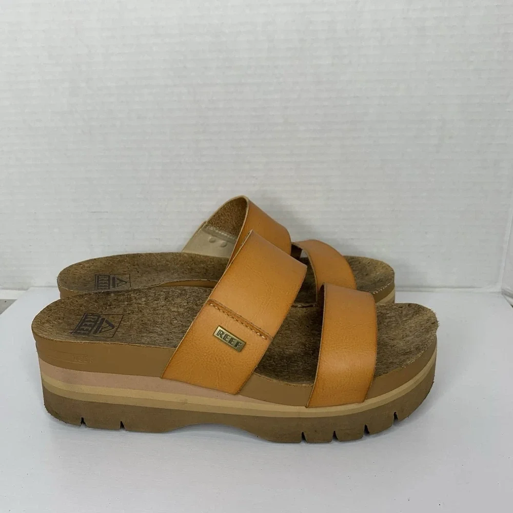 Reef Women's Tan Platform Slide Sandals